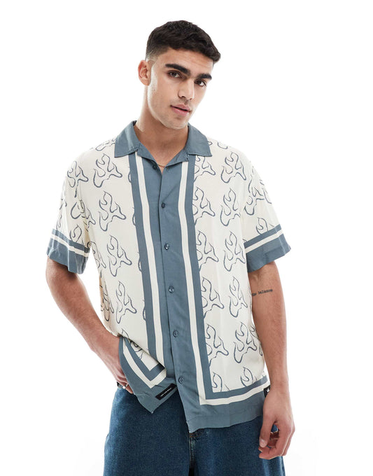 Blaze Border Short Sleeves Woven