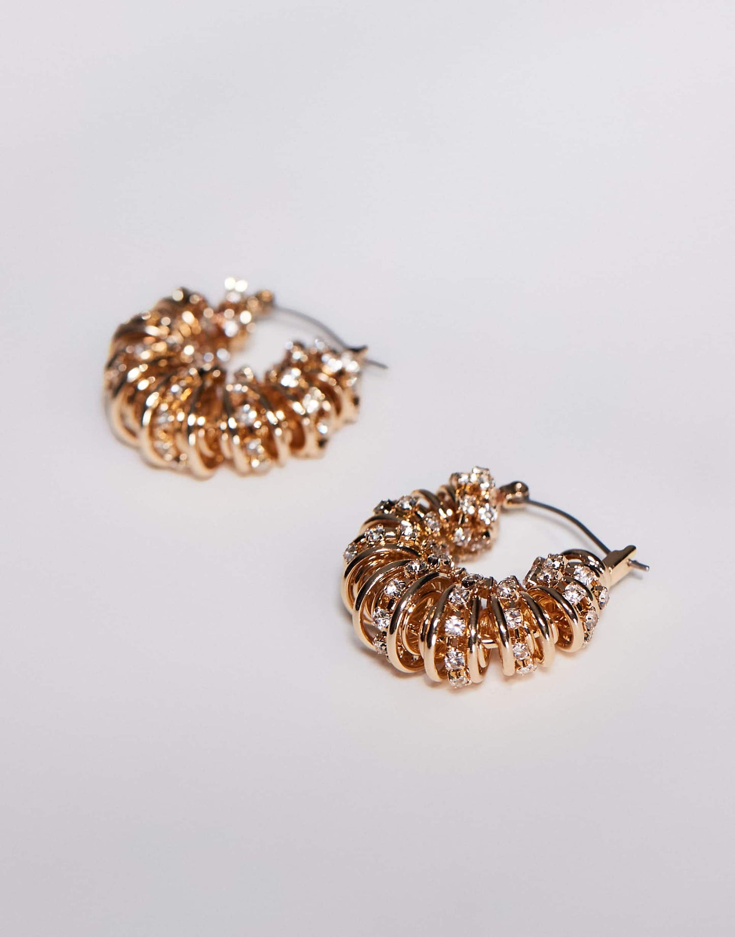 30Mm Hoop Earrings With Wrap Around Crystal Detail