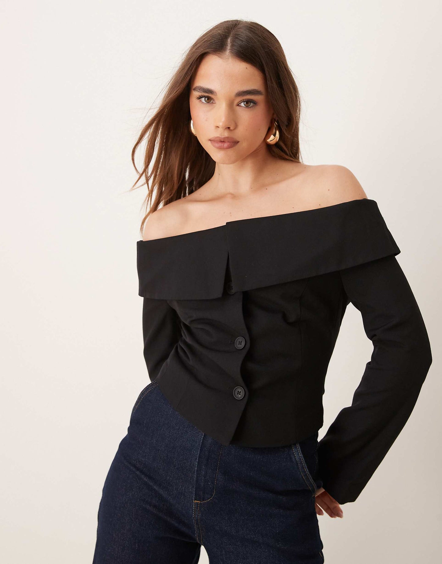 Off Shoulder Tailored Blazer