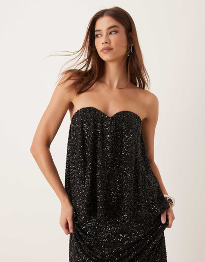 Mix & Match Sequin Strapless Top