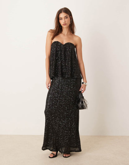 Mix & Match Sequin Strapless Top