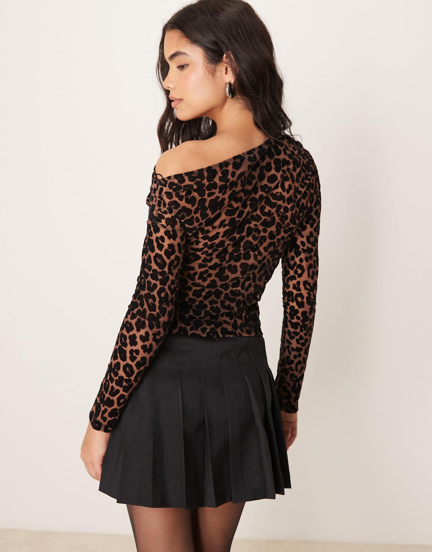 Long Sleeve Off Shoulder Asymmetric Top