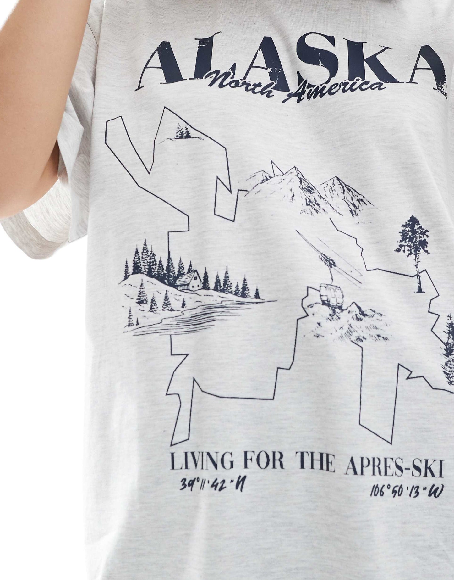 Oversized T-Shirt With Colorado Ski Graphic