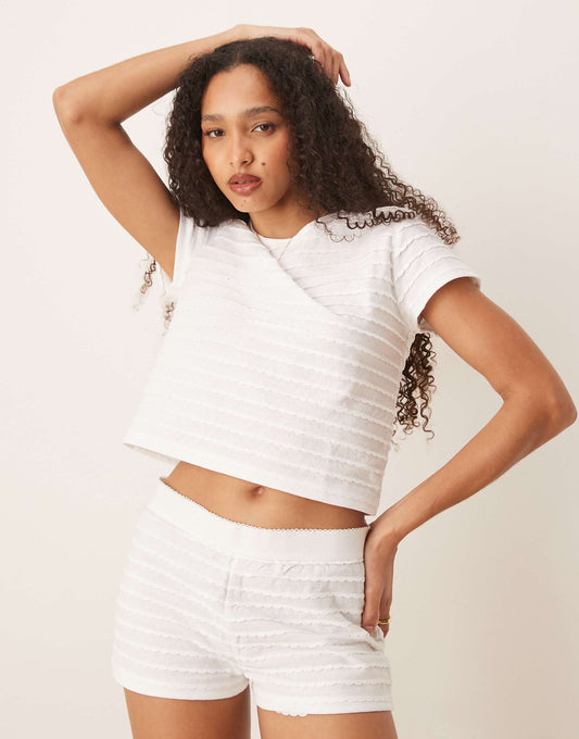 Scallop Pointelle Tee & Short Pyjama Set
