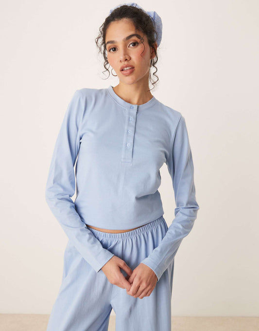 Mix & Match Henley Pyjama Top