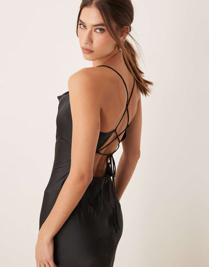 Ginny Maxi Strappy Satin Slip Dress