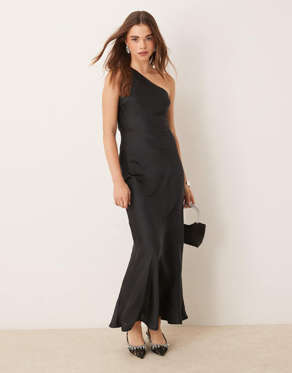 Uma Satin One Shoulder Dress