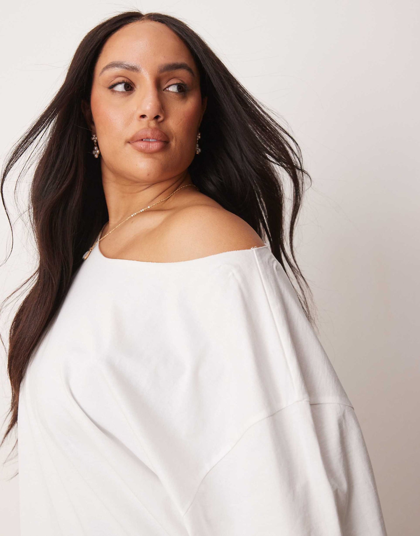 Curve Slouchy Off Shoulder Oversized Tee