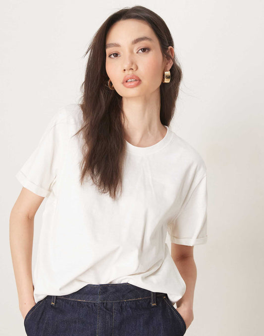 Slouchy Raw Edge Regular Fit Washed T-Shirt