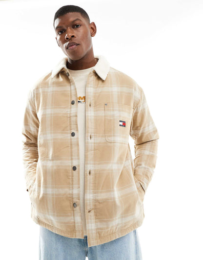 Relaxed Fit Sherpa Collar Overshirt