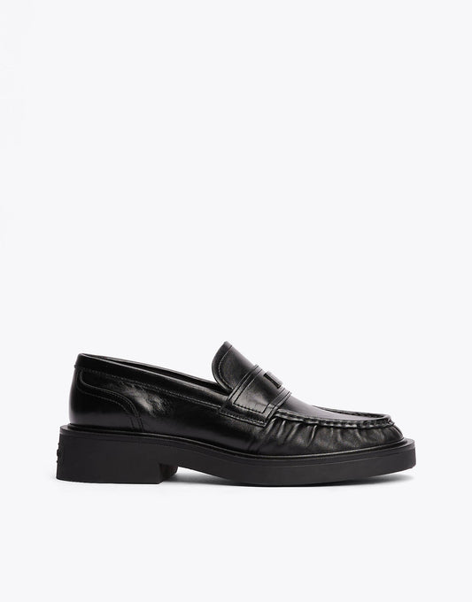 Leather Chunky Sole Loafers