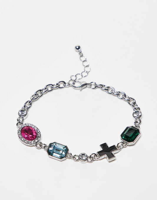 Unisex Bracelet With Colourful Stones