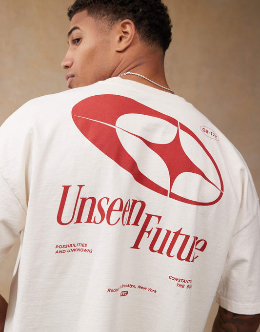 Boxy Oversized Heavyweight Dropped Shoulder T-Shirt With Back Print