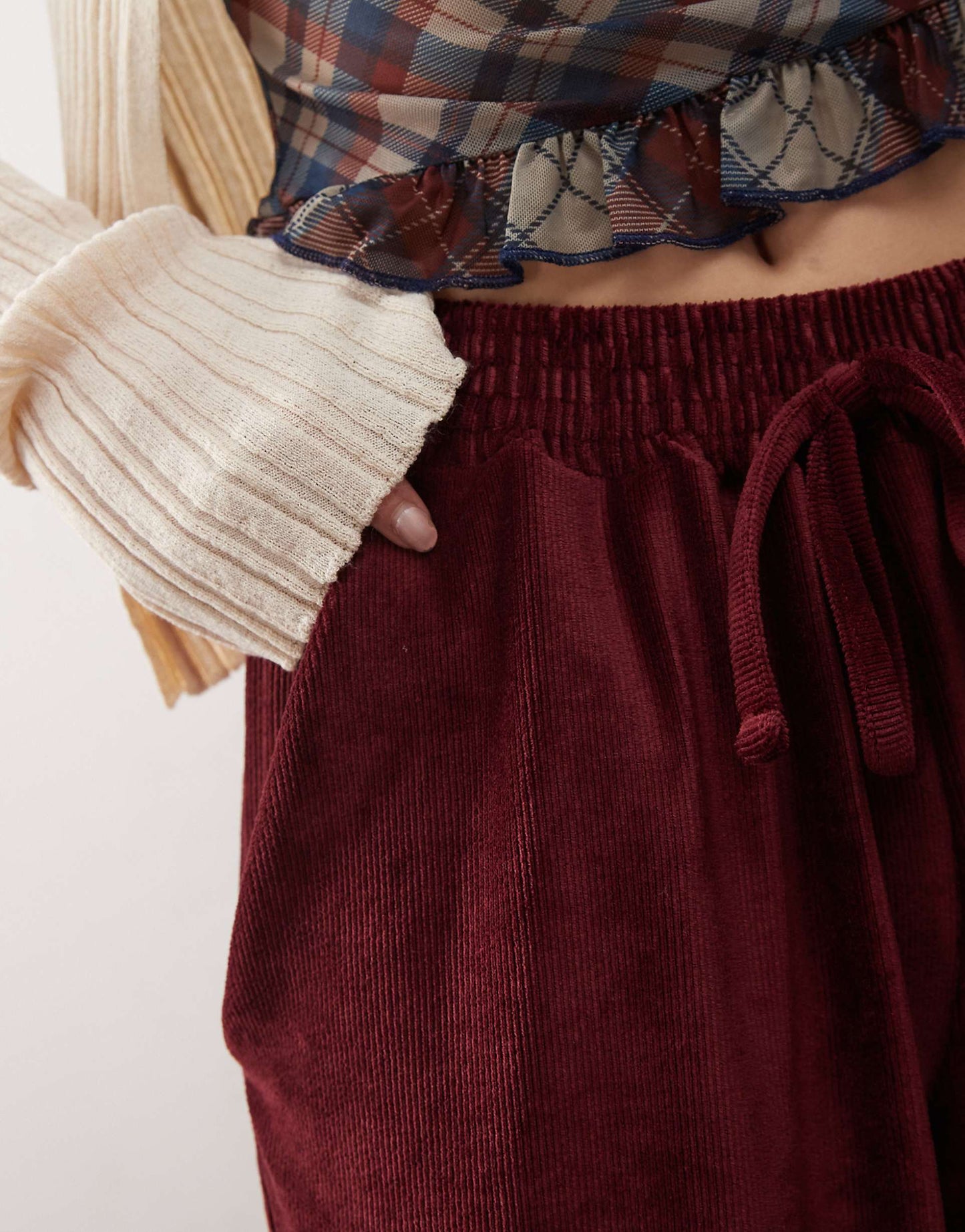 Wide Leg Ribbed Trouser