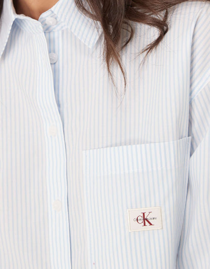 Jeans Woven Label Cropped Shirt