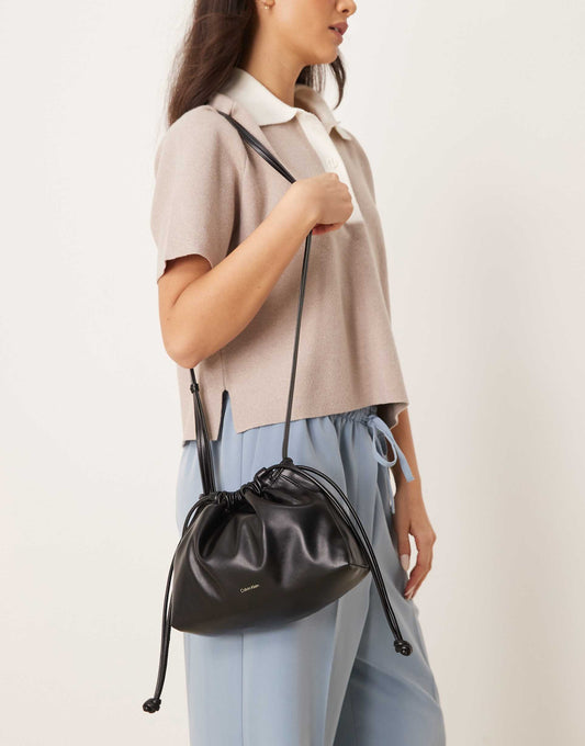 Jeans Drawstring Crossbody Bag
