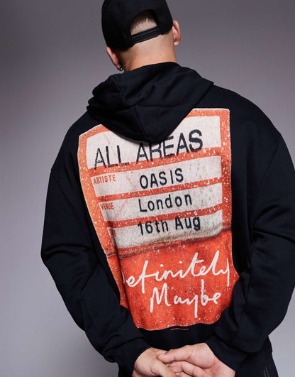 Unisex Oversized License Hoodie With Oasis Prints