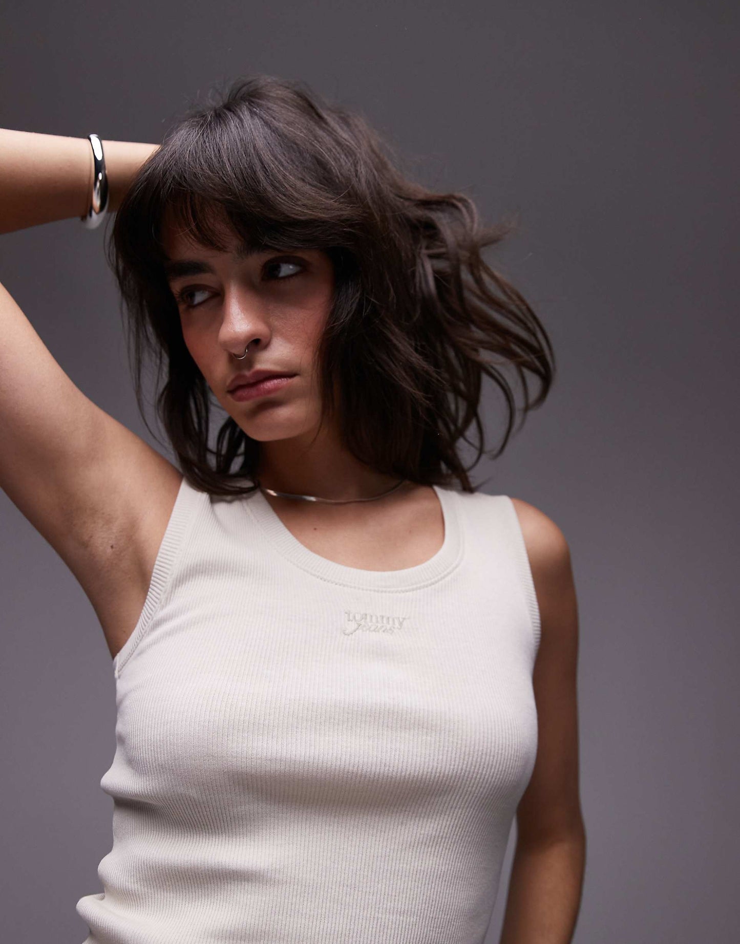 Script Rib Tank Top
