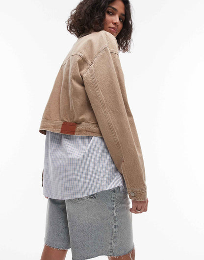 Oversized Crop Trucker Jacket