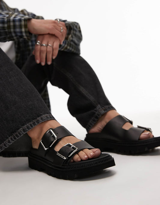 Double Strap Buckle Sandal