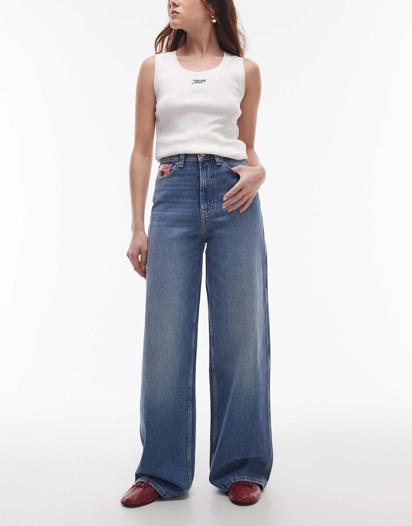 Claire High Rise Wide Leg With Flag Details