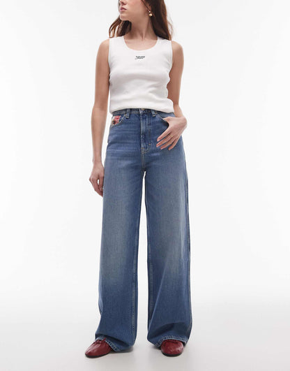 Claire High Rise Wide Leg With Flag Details