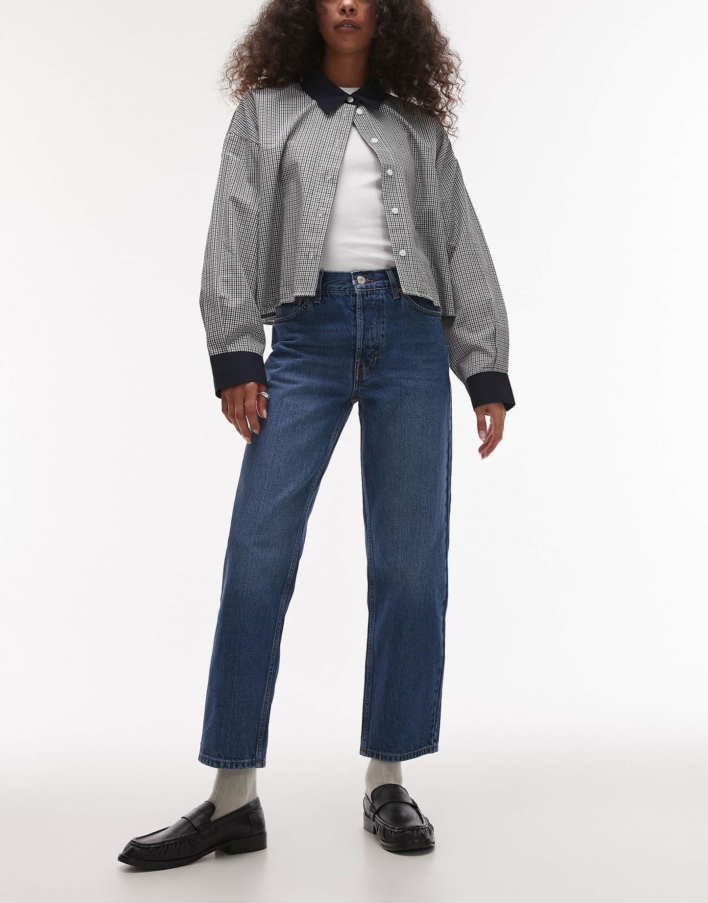 Runway Mid Rise Straight Cropped Jean