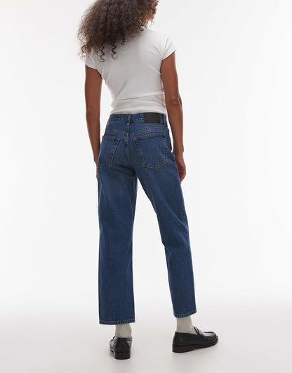 Runway Mid Rise Straight Cropped Jean