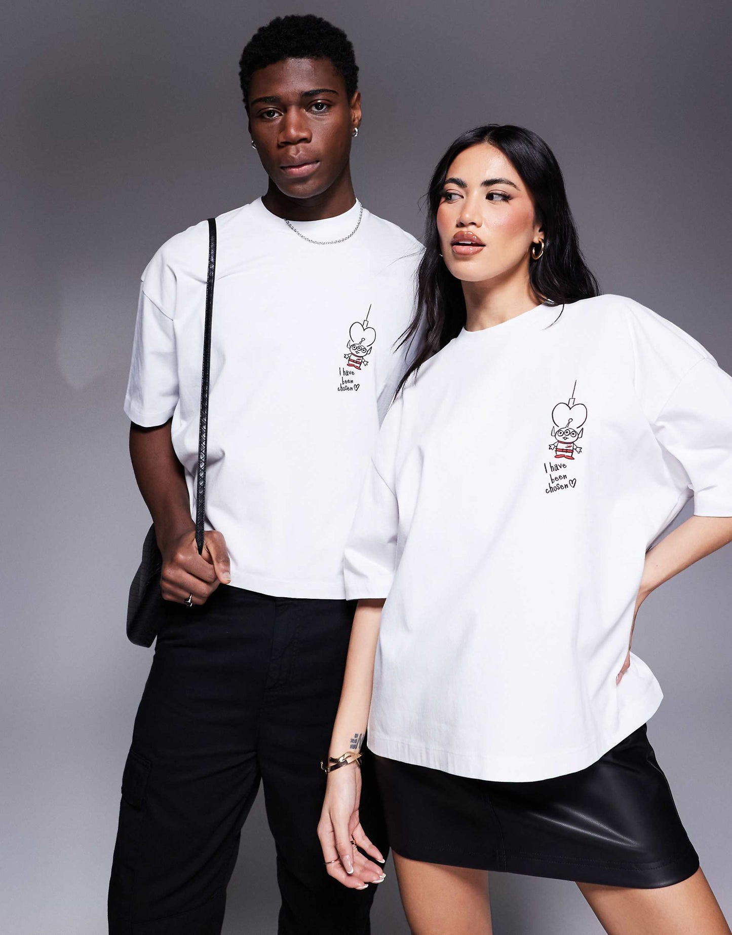 Disney Pixar Boxy Oversized T-Shirt With Toy Story Aliens  Prints