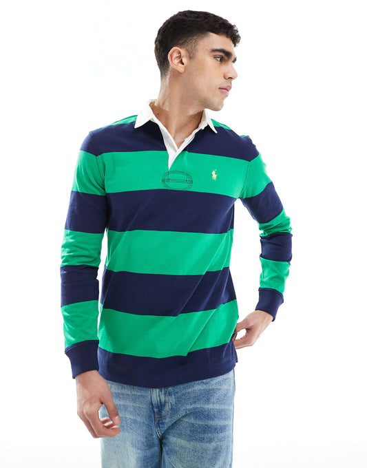 Icon Logo Stripe Rugby Polo