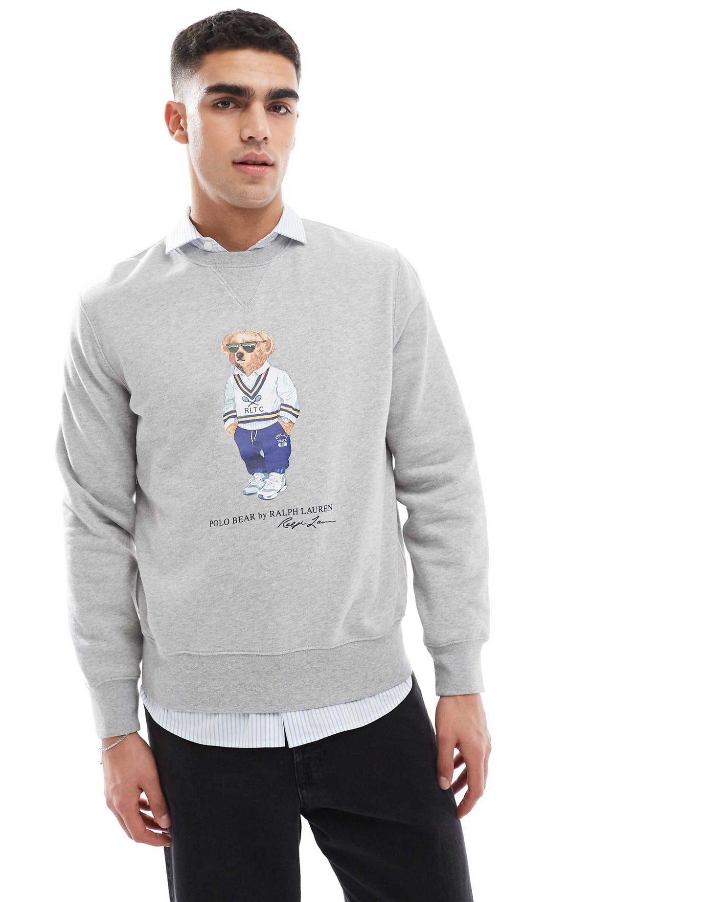 Campus Bear Print Fleece Sweatshirt