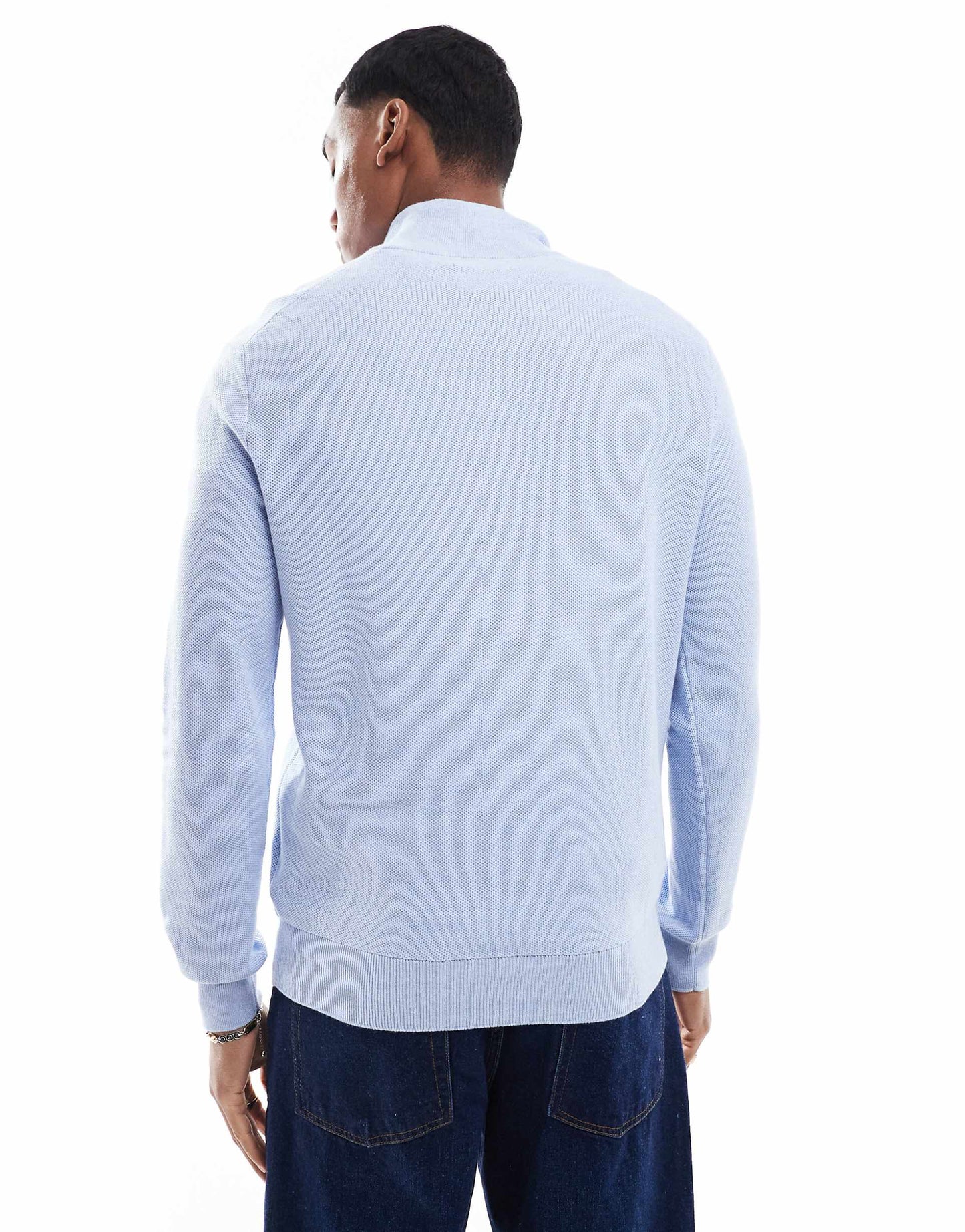 Icon Logo Textured Cotton Knit Half Zip Jumper