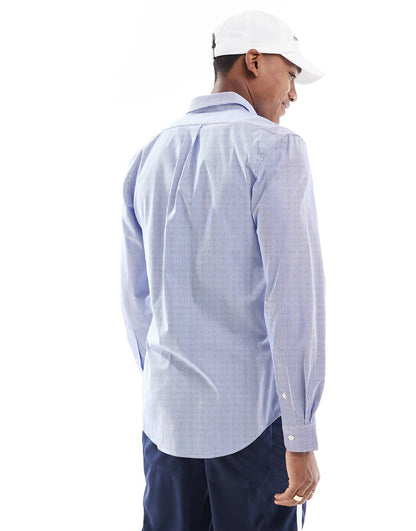 Icon Logo Fine Stripe Slim Fit Bistretch Poplin Shirt