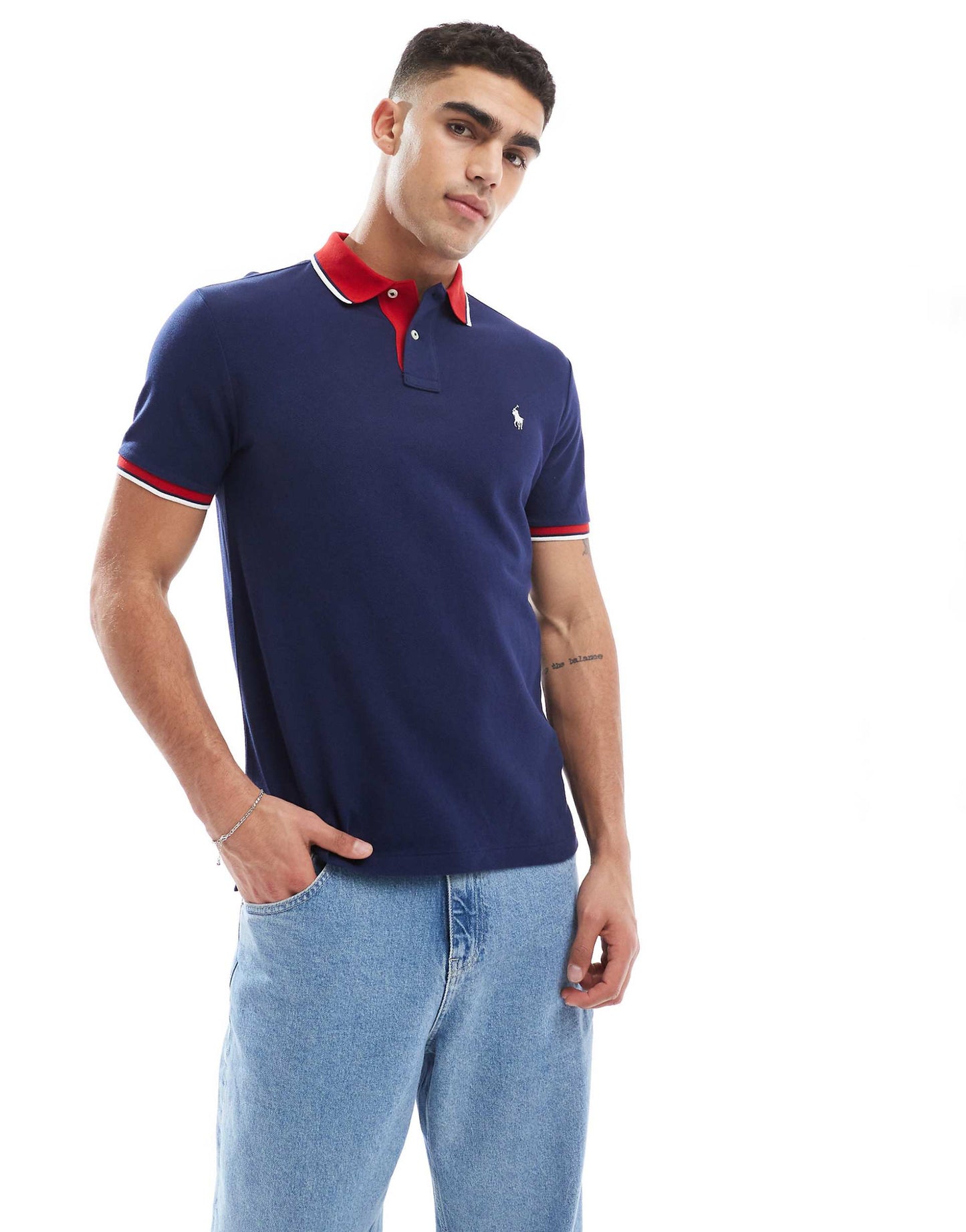 Icon Logo Tipped Pique Polo Custom Fit