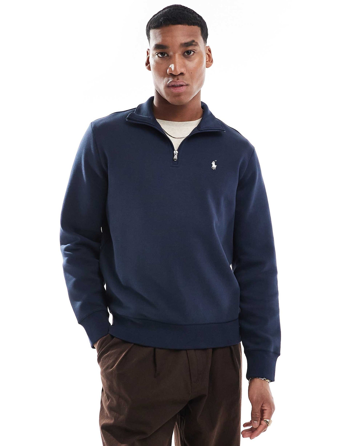 Icon Logo Double Knit Half Zip Sweatshirt