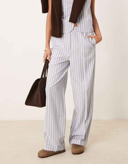 Tailored Straight Leg Trousers With Linen Co-Ord