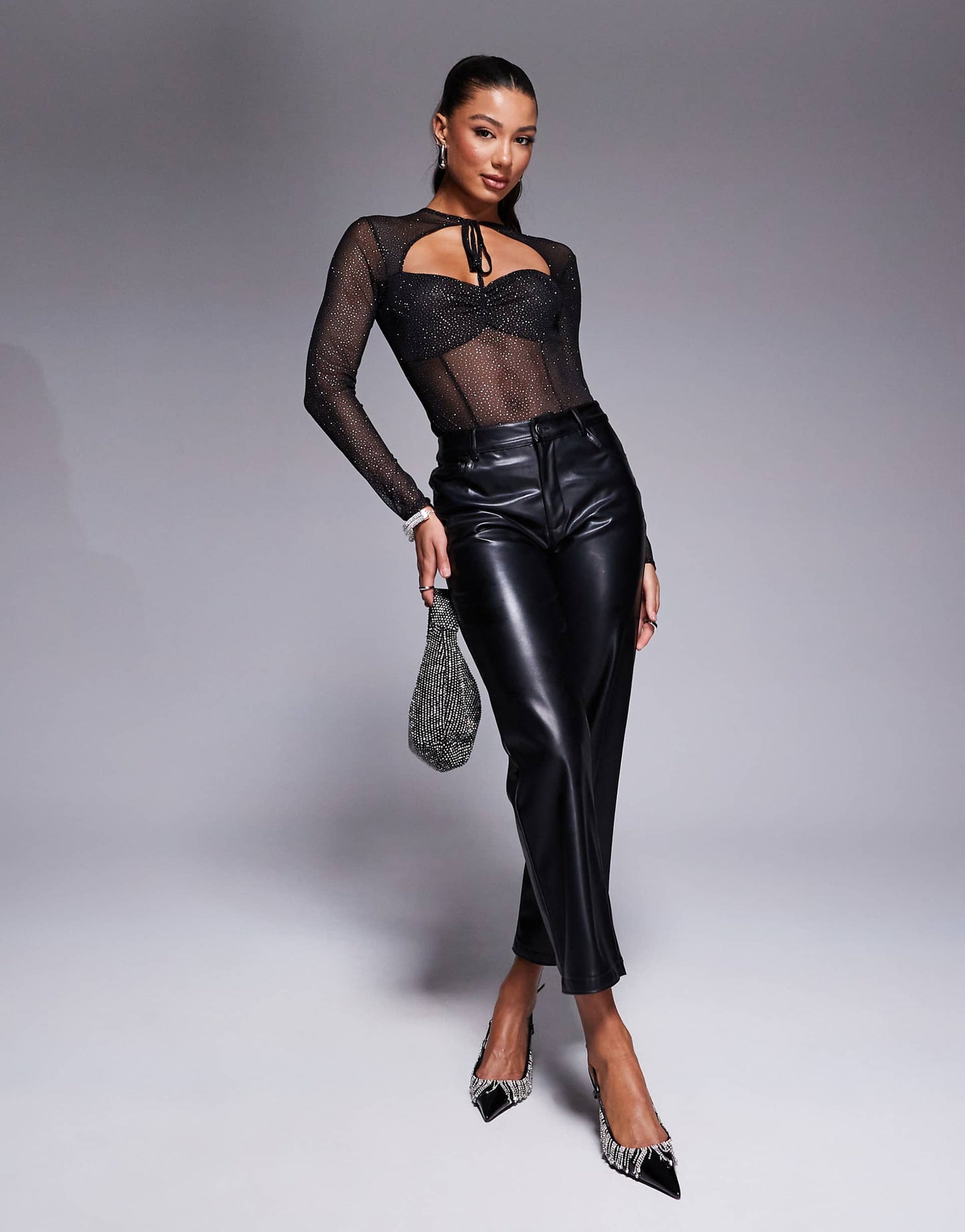 Long Sleeve Bodysuit With Tie Detail