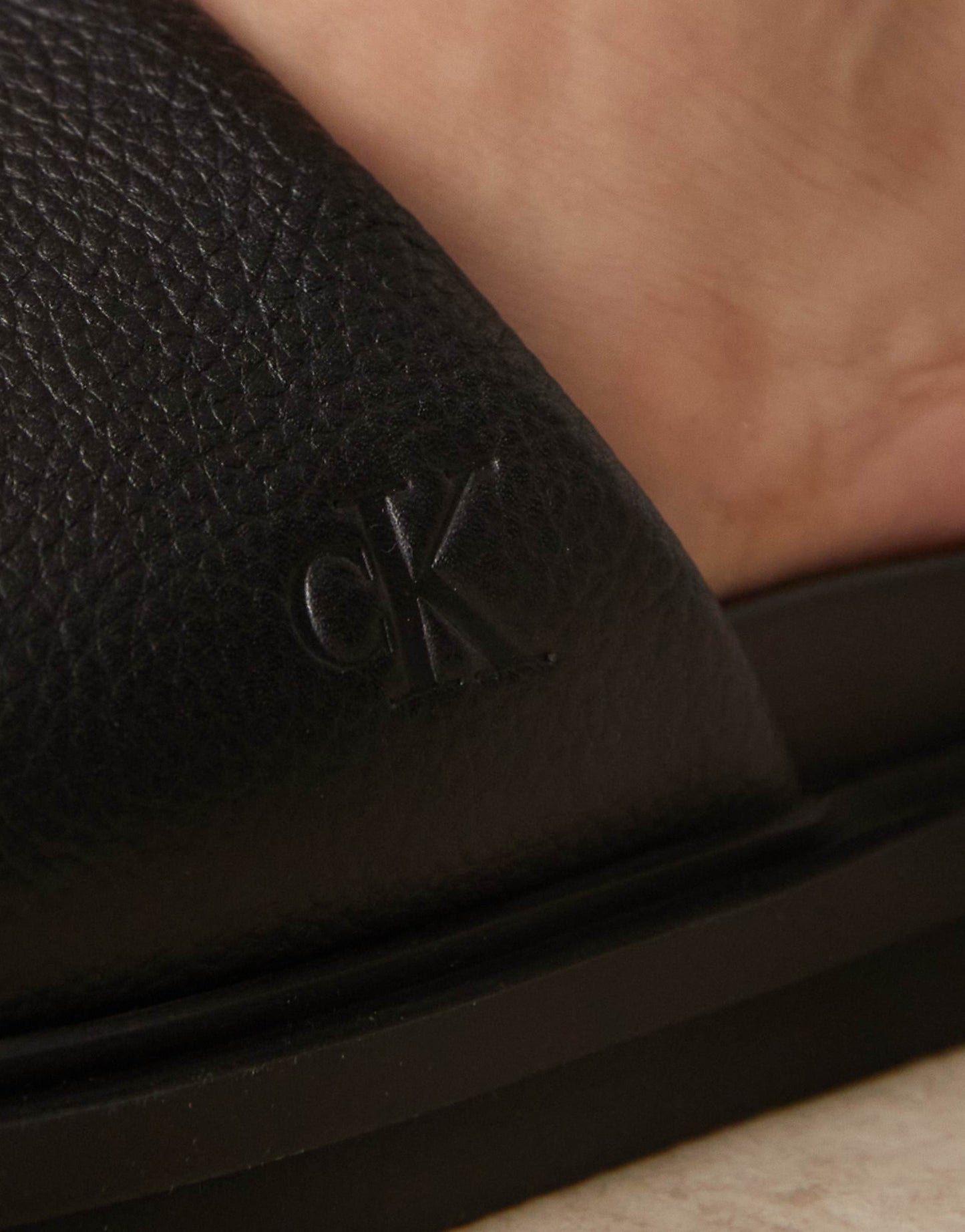 Jeans Embossed Slider Sandal