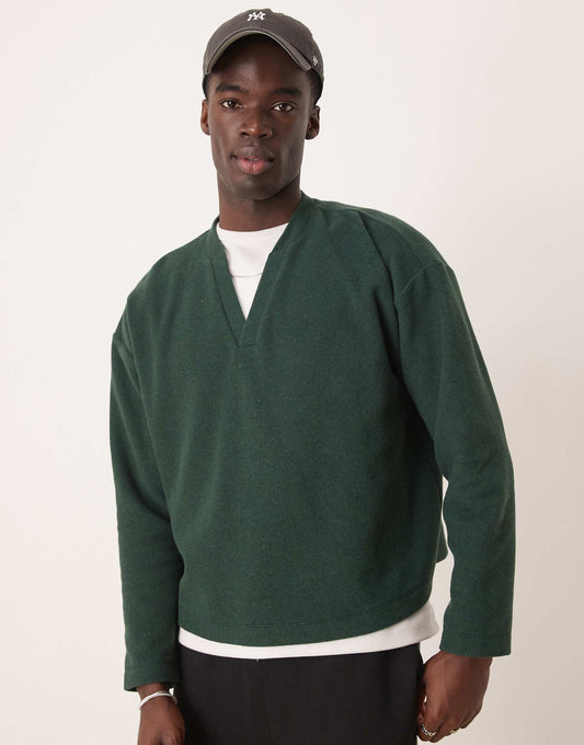 Oversized Boxy V Neck Jumper