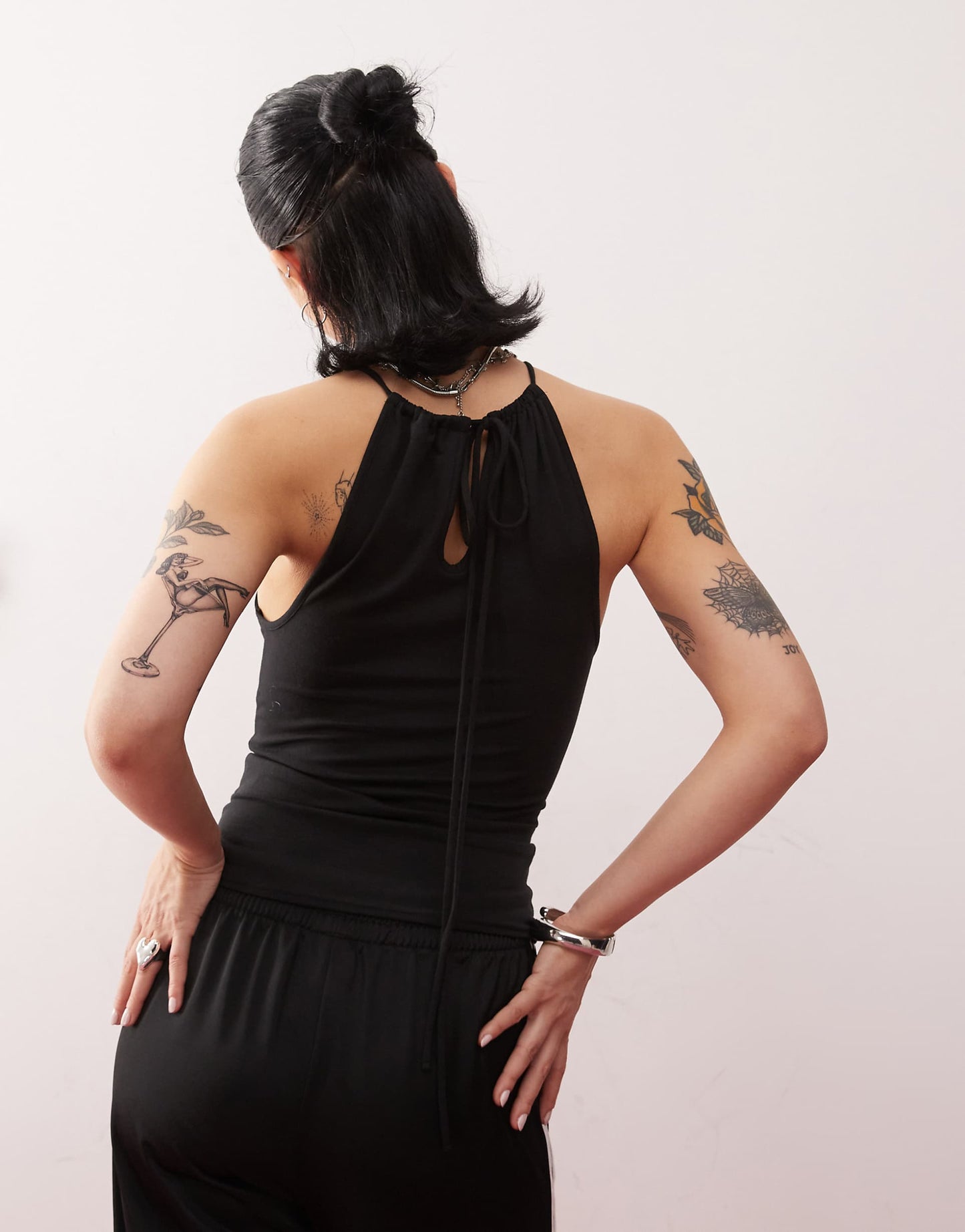 Halter Neck Ruched Drawstring Top