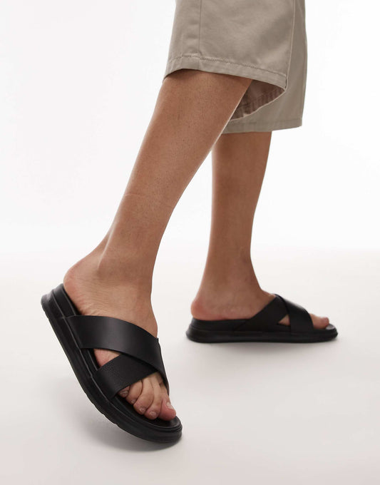 Cross Leather Sandals