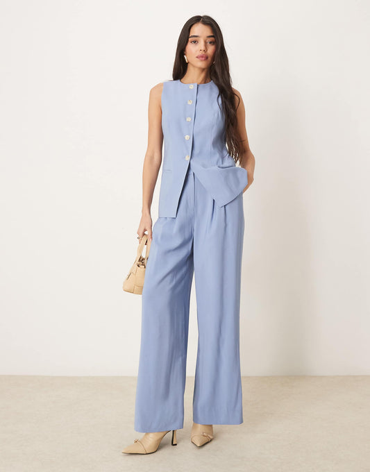 Wide Leg Tailored Trousers Co-Ord