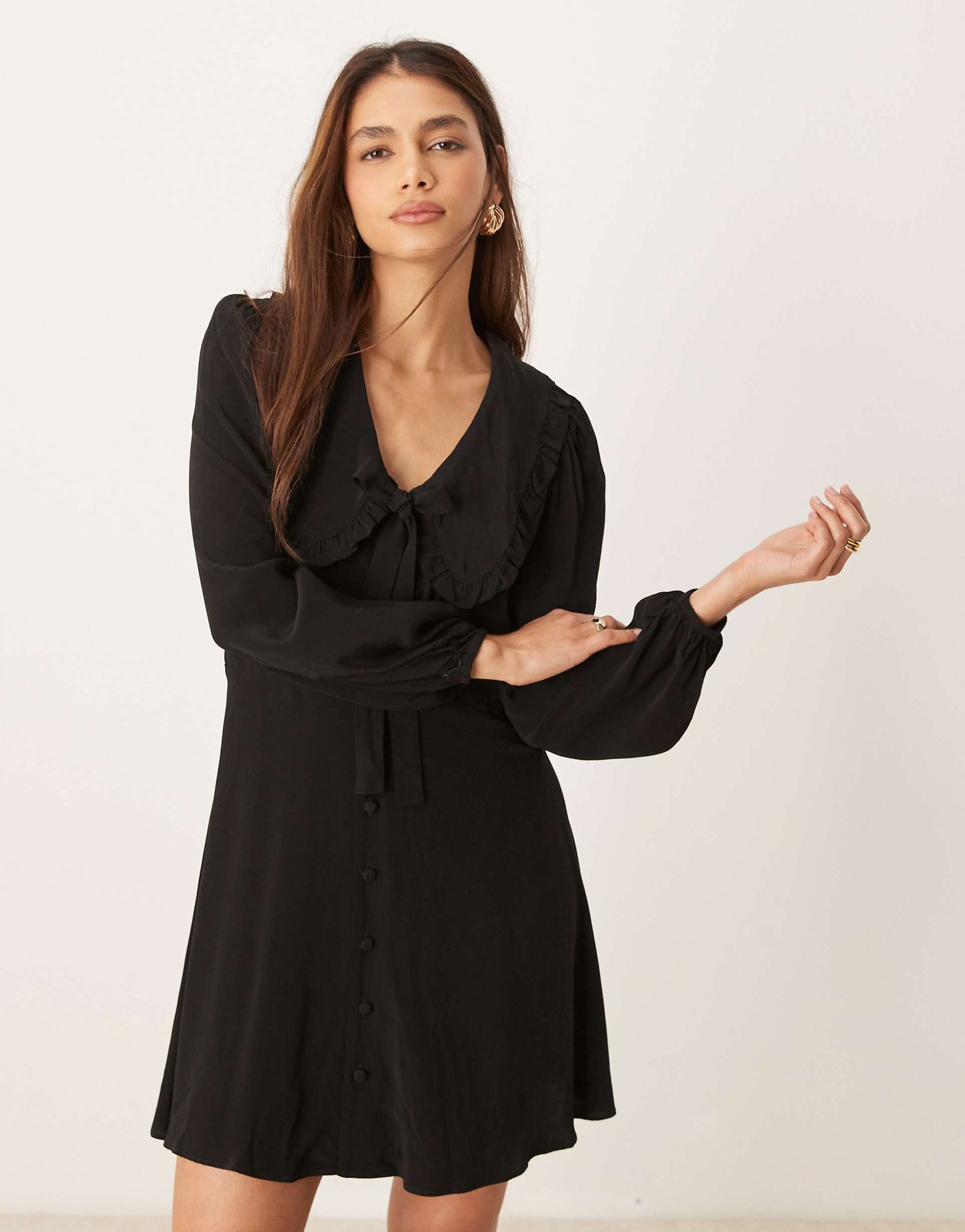 Ottilie Bow Detail Long Sleeve Mini Dress