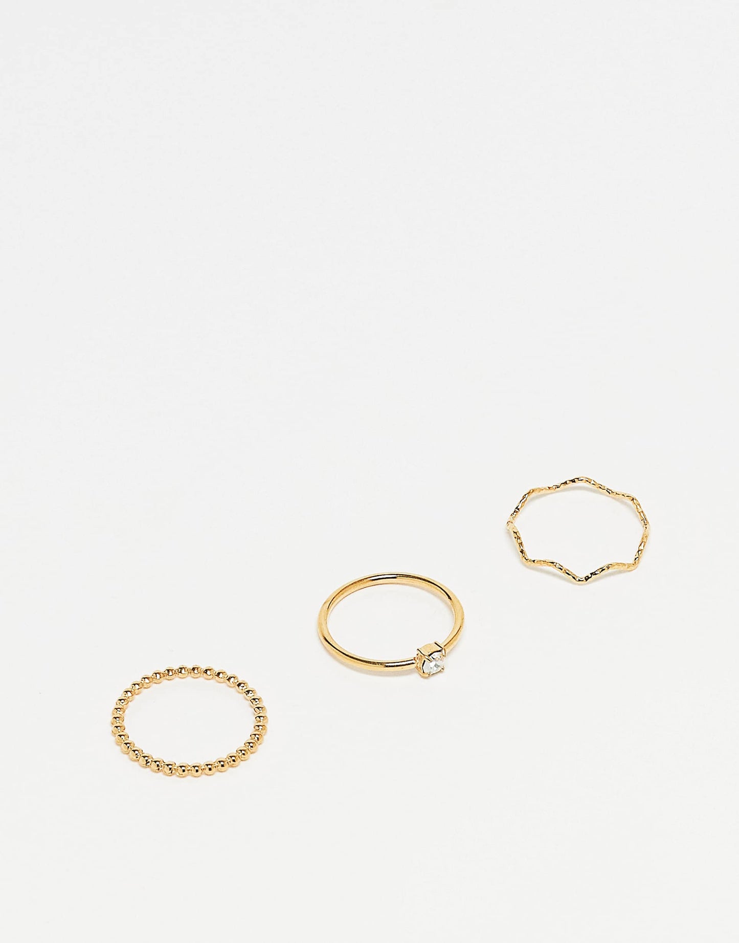 Z Stainless Steel Gold Plated Thin Ring 3 Pack