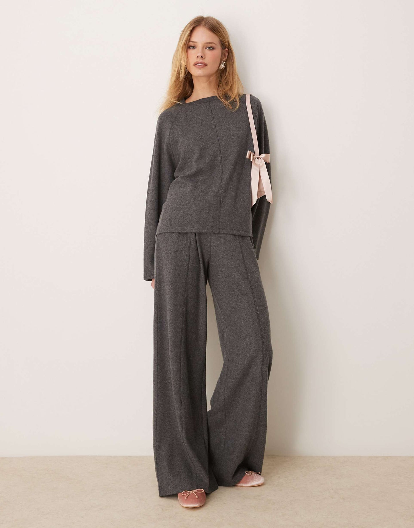 Exposed Seam Low Rise Supersoft Trousers Co Ord