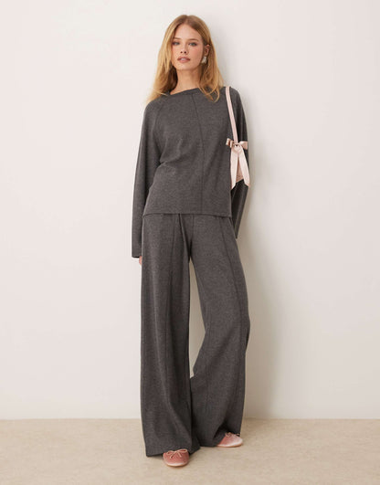 Exposed Seam Low Rise Supersoft Trousers Co Ord