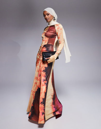Jersey Maxi Dress With Ruching Detail