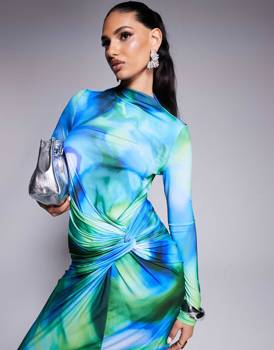 Exclusive High Neck Maxi Dress