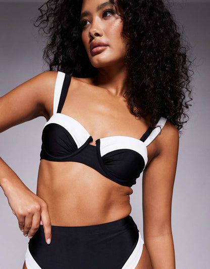 Monochrome Balconette Bikini Top