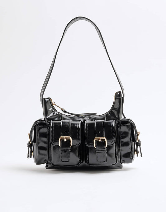 Buckle Strap Utility Shoulder Bag